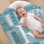 Personalizada Familia Personaje de dibujos animados suave manta con el nombre y la inicial Decoración del hogar Cumpleaños Regalo de Navidad para la familia Amigos