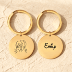 Gepersonaliseerde Comic Avatar Disc sleutelhanger tas tag met naam verjaardag kerstverjaardag cadeau voor familie vrienden