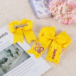 Personnalisé Cartoon Personnage Flocon de Neige Père Noël Candy Cane Initial Bow Hairpin with Name Cute Accessories Christmas Party Gift