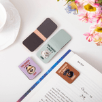 Personalised Cute Pet PU Leather Magnetic Bookmark Clip with Name Reading Accessories Birthday Christmas Gift for Pet Lovers Bookworms