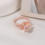 Personalised Birthstone Rose Flower Urn Ring with Engraved Text Cremation Jewellery for Ashes of Loved Ones Memorial Gift for Women