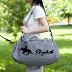 Personalized Horse Riding Design Large Travel Duffle Bag with Multiple Compartments and Shoulder Strap Birthday Equestrian Gift for Horse Lovers