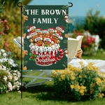 Personalized 2-20 Cute 3D Gingerbread Men Garden Flag with Title and Name Merry Christmas Gift for Grandparents Gardening Lovers
