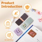 Personalized Birth Flower Cartoon Character PU Leather Magnetic Bookmark Clip with Initial and Name Birthday Gift for Book Lovers Bookworms