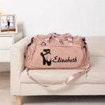 Personalisierte Glitter Ballett Silhouette Name wasserdicht große Reise Seesack mit Schuhfach und Schultergurt Geburtstag Geschenk für Tanzliebhaber