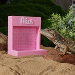Personalized 3D Printed Convenient Reptile Leaf Feeder Box with Text Reptile Habitat for Lizard Reptile Owners