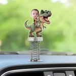 Personalized Cute Dinosaur Face Photo Acrylic Ornament Car Home Decor Birthday Gift for Family Friends