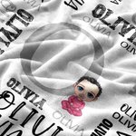 Personalizada Familia Personaje de dibujos animados suave manta con el nombre y la inicial Decoración del hogar Cumpleaños Regalo de Navidad para la familia Amigos