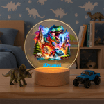 Personalisierte Dynamic Truck Dinosaurier LED-Nachtlicht mit Namen und hölzerne Basis Home Decor Geburtstagsgeschenk für Jungen