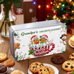 Personalized 2-20 Gingerbread Men Biscuit Tin Storage Box with Names and Title Christmas Gift for Kids Family Friends