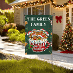Personalized 2-20 Cute 3D Gingerbread Men Garden Flag with Title and Name Merry Christmas Gift for Grandparents Gardening Lovers