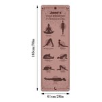 Personalizzato Mandala Yoga Postures Tappetino yoga super assorbente con nome e testo Accessori sportivi Regalo di compleanno per donne amanti dello yoga