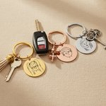 Gepersonaliseerde Comic Avatar Disc sleutelhanger tas tag met naam verjaardag kerstverjaardag cadeau voor familie vrienden