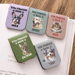 Personalised Cute Pet PU Leather Magnetic Bookmark Clip with Name Reading Accessories Birthday Christmas Gift for Pet Lovers Bookworms