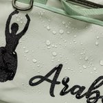 Personalisierte Glitter Ballett Silhouette Name wasserdicht große Reise Seesack mit Schuhfach und Schultergurt Geburtstag Geschenk für Tanzliebhaber