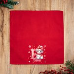 Personalized Snowman Snowflake Bow Initial 100% Cotton Red Reusable Napkin with Name Table Decor Christmas Gift for Family Friend