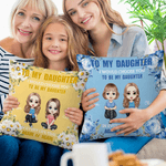 Taie d'oreiller personnalisée en forme de personnage de dessin animé multicolore avec nom Cadeau d'anniversaire de Noël pour la famille Filles