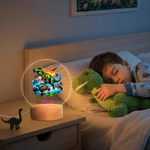 Personalisierte Dynamic Truck Dinosaurier LED-Nachtlicht mit Namen und hölzerne Basis Home Decor Geburtstagsgeschenk für Jungen