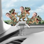 Personalized Cute Dinosaur Face Photo Acrylic Ornament Car Home Decor Birthday Gift for Family Friends