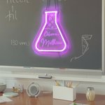 Personalisierte Multicolor Wissenschaft Beaker Neon Zeichen mit Namen Wissenschaft Klassenzimmer Dekor zurück zu Schule Lehrer Tag Geschenk für Lehrer