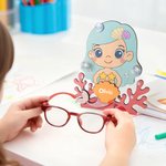 Personlig korallskal söt sjöjungfru design glasögonhållare för barn med namn skrivbordsdekor födelsedagspresent för flickor