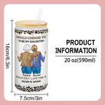 Personalized Leopard Cartoon Mother and Daughter 20 oz Frosted Clear Glass Cup with Name and Straw Birthday Gift for Women