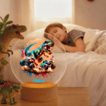 Personalisierte Dynamic Truck Dinosaurier LED-Nachtlicht mit Namen und hölzerne Basis Home Decor Geburtstagsgeschenk für Jungen