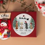Ornement personnalisé double face en céramique avec nom et année Cadeau de Noël commémoratif pour les propriétaires d'animaux de compagnie