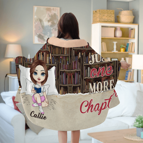 Personlig bokhylla Tecknad karaktär Mjuk filt med huva med namn Heminredning Födelsedagspresent för bokälskare