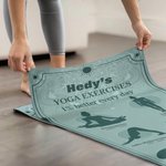 Personalizzato Mandala Yoga Postures Tappetino yoga super assorbente con nome e testo Accessori sportivi Regalo di compleanno per donne amanti dello yoga