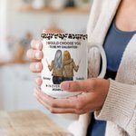 Personalised Leopard Print Cartoon Character 11 oz 15 oz Ceramic Coffee Mug with Name Birthday Anniversary Gift for Mother Daughter