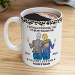 Personalised Leopard Print Cartoon Character 11 oz 15 oz Ceramic Coffee Mug with Name Birthday Anniversary Gift for Mother Daughter