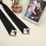 Personalised Embroidered Photo Patch for Tie Wedding Anniversary Gift for Men Husband Dad Groomsmen