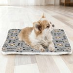 Personalizada Mascota Cara Foto Pata Imprimir Soft Pet Bed Mat con Nombre Mascota Cumpleaños Adopción Aniversario Regalo para Pet Lovers Propietarios