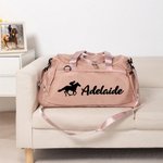 Personalized Horse Riding Design Large Travel Duffle Bag with Multiple Compartments and Shoulder Strap Birthday Equestrian Gift for Horse Lovers