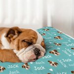 Personalizada Mascota Cara Foto Pata Imprimir Soft Pet Bed Mat con Nombre Mascota Cumpleaños Adopción Aniversario Regalo para Pet Lovers Propietarios