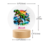 Personalisierte Dynamic Truck Dinosaurier LED-Nachtlicht mit Namen und hölzerne Basis Home Decor Geburtstagsgeschenk für Jungen