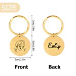 Gepersonaliseerde Comic Avatar Disc sleutelhanger tas tag met naam verjaardag kerstverjaardag cadeau voor familie vrienden