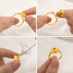 Personalised Birthstone Rose Flower Urn Ring with Engraved Text Cremation Jewellery for Ashes of Loved Ones Memorial Gift for Women