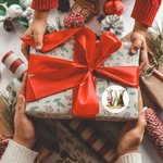 Personalized Golden Reindeer Christmas Tree Waterproof Stickers Labels with Initial and Name Gift Decor Christmas Party Favor for Family Kids