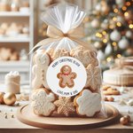 Personalized Santa Claus Gingerbread Man Waterproof Stickers with Name Christmas Festival Party Gift for Family Friends