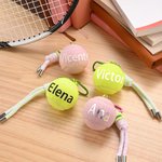 Llavero personalizado de pelota de tenis con nombre regalo de Navidad cumpleaños y equipo para entrenador amantes del tenis y compañeros