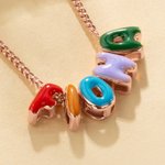 Personalisierte bunte 3D Emaille Blase Brief Name Halskette Minimalistische Schmuck Geburtstag Geschenk für Freunde Familie