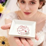 Personalised Romantic Married Ceramic Trinket Jewellery Dish with Name Wedding Engagement Christmas Gift for Couples Bride to Be