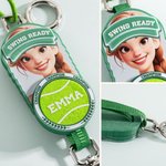 Personalised Photo to AI Character Pickleball Tennis Baseball Bag Holder Tag with Name Game Birthday Gift for Ball Sports Lovers