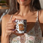 Gepersonaliseerde Leuke Hooglandkoe Keramische Koffiemok met Naam en Onderzetter Verjaardag Cadeau voor Hooglandkoeien Liefhebber