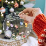 Personalized Colorful Flower 2-10 Butterflies Design Clear Acrylic Ornament with Names Tree Decor Christmas Gift for Sisters Besties