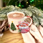 Personalized 3-6 Gingerbread Cocoa Mug Double-Sided Printing Christmas Ornament with Name Home Decor Merry Chrismas Gift for Family Friends