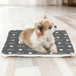 Personalized Paw Print Heart Icon Soft Pet Bed Mat with Name Outdoor Activities Birthday Christmas Gift for Pet Owners