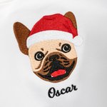 Personalized 1-3 Pet Face Photos Soft T-shirt Sweatshirt Hoodie with Embroidered Name Birthday Christmas Gift for Pet Lovers